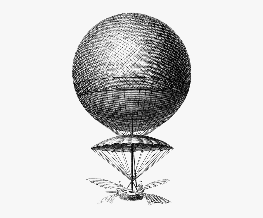 Steampunk Clipart Hot Air Balloon - Old Hot Air Balloon Png, Transparent Clipart