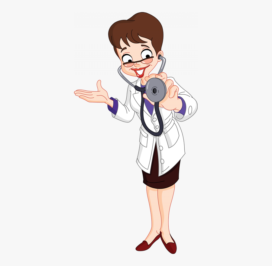 Female Doctor Cartoon, Transparent Clipart