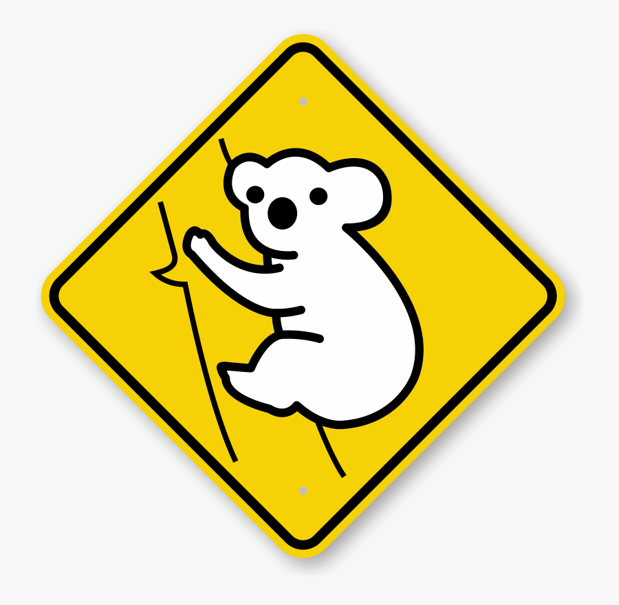 Koala Crossing Sign - Koala Sign, Transparent Clipart