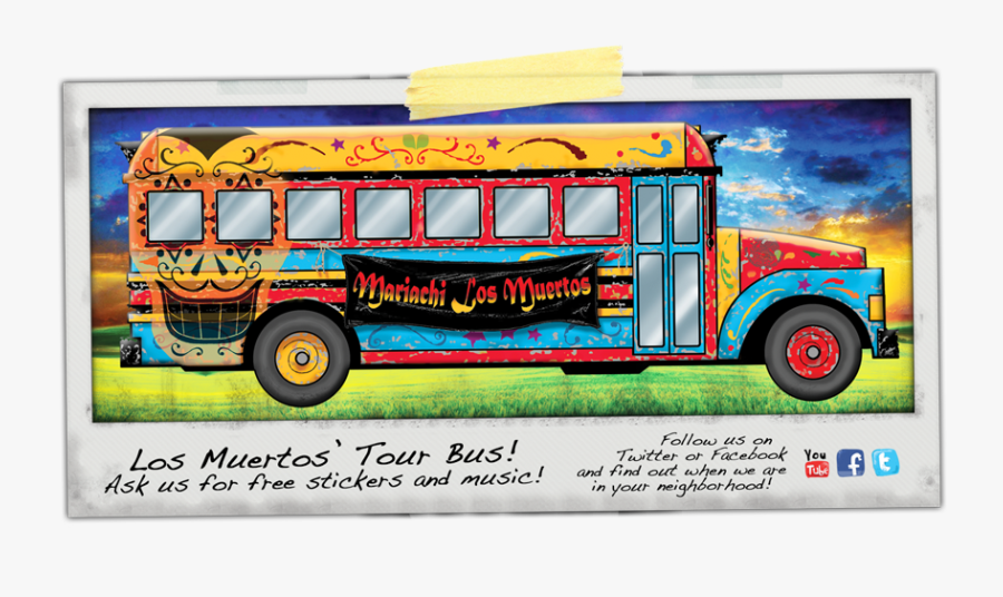 Mariachi Los Muertos - School Bus, Transparent Clipart