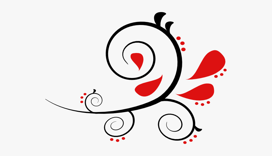 #swirls #swirl #swirly #fancy #elegance #elegant #floral - Black And Red Swirls, Transparent Clipart