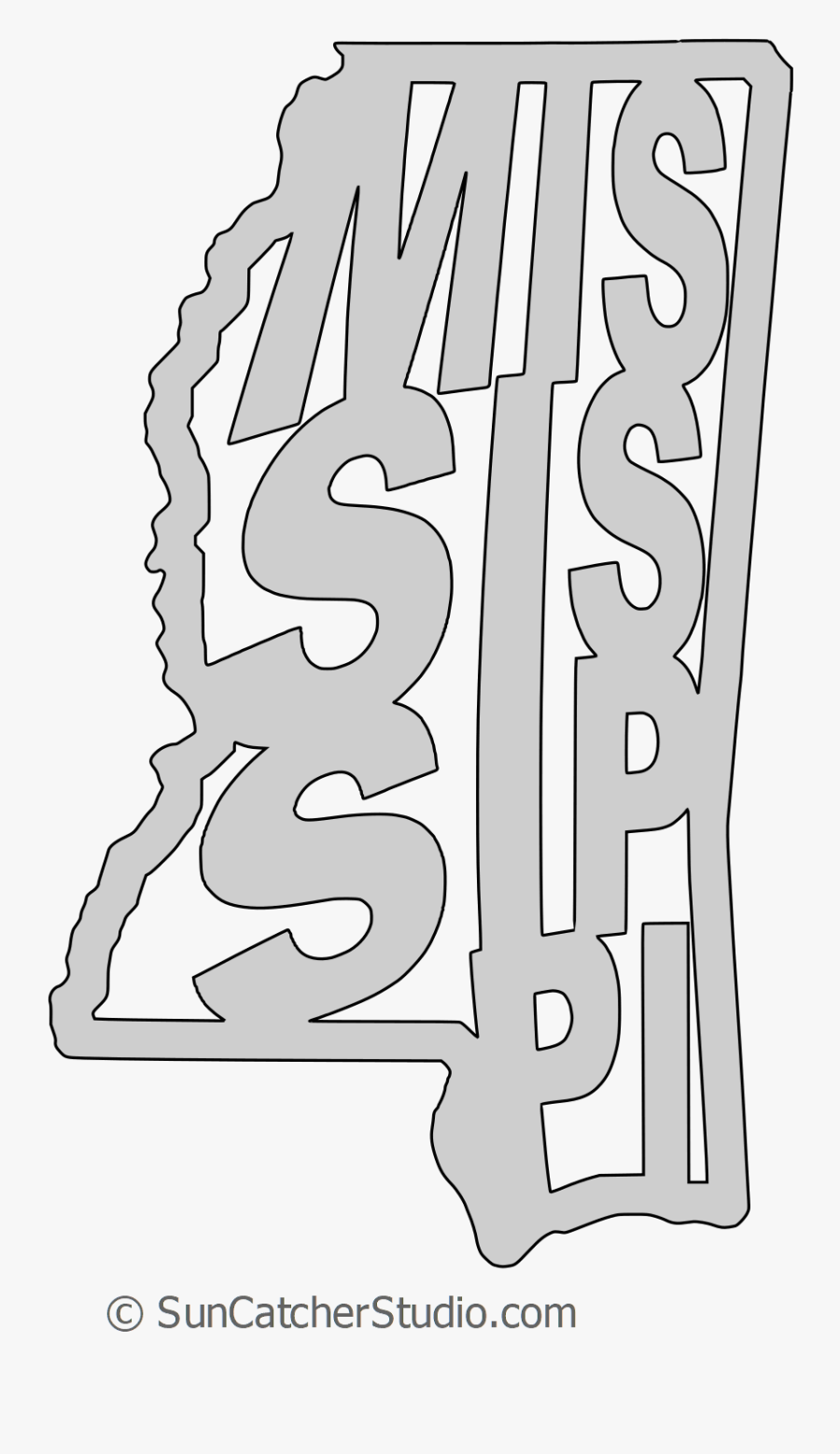 Mississippi Outline Png, Transparent Clipart