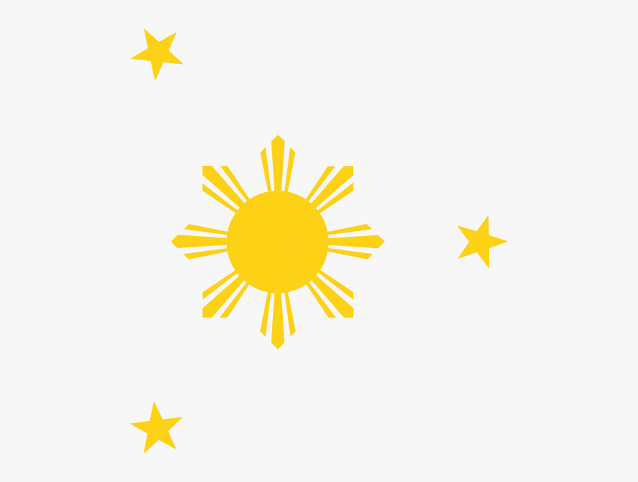 Phil Star Clip Art - Philippine Flag Sun And Stars, Transparent Clipart