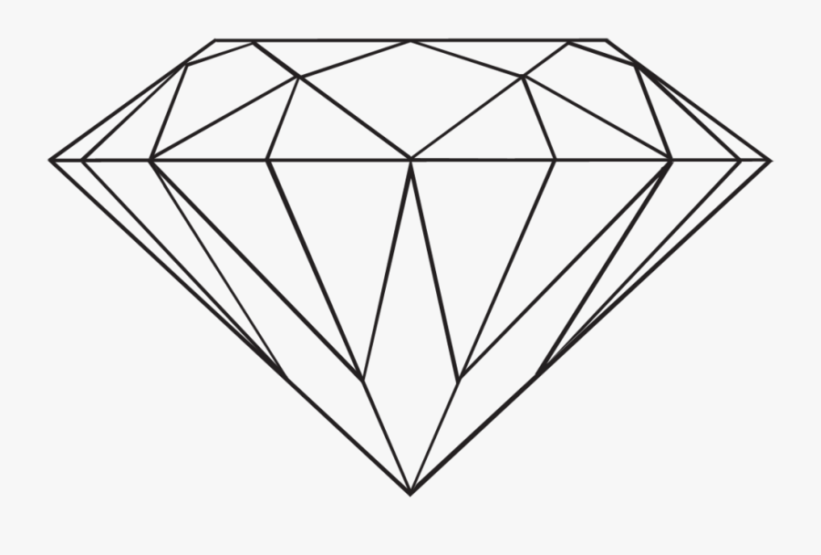 Transparent Diamond By Danakatherinescully On Clipart - Diamond Outline Drawing, Transparent Clipart