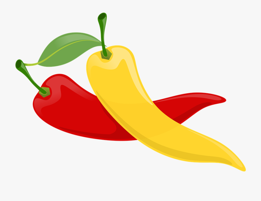 Peppers, Fruits, Vegetables, Plants, Red, Yellow, Green - Vektor Daun Cabe Png, Transparent Clipart