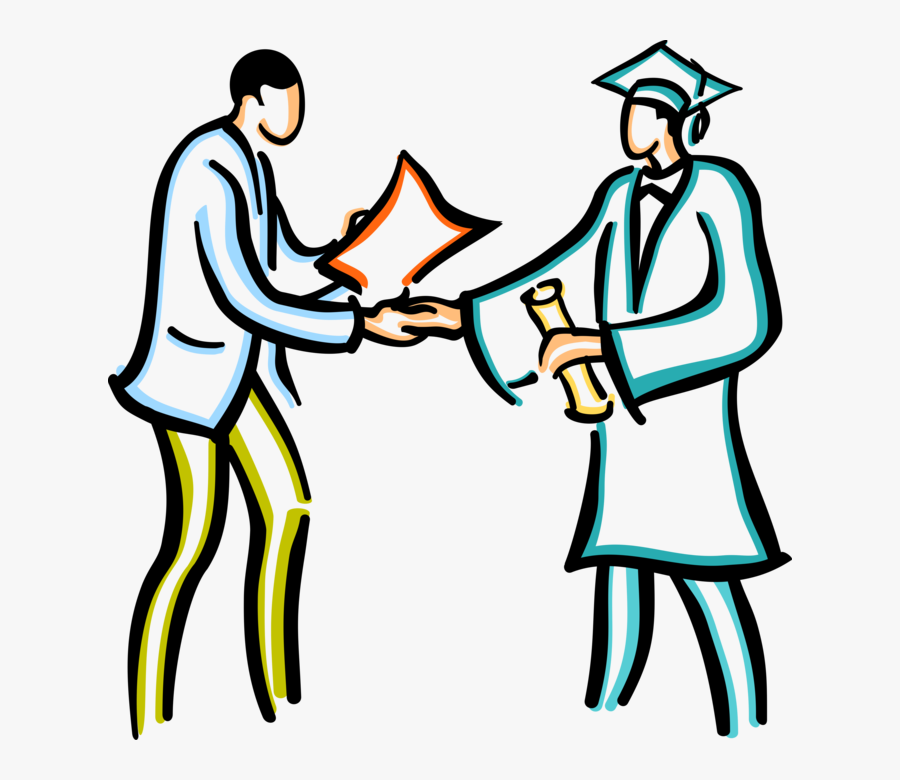 Vector Illustration Of Graduate Student Receives Graduating - Academic Achievement, Transparent Clipart