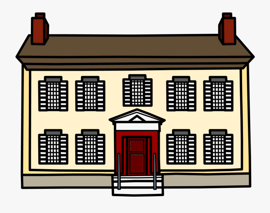 Colonial House, Yellow - Colonial Home Clipart Png, Transparent Clipart