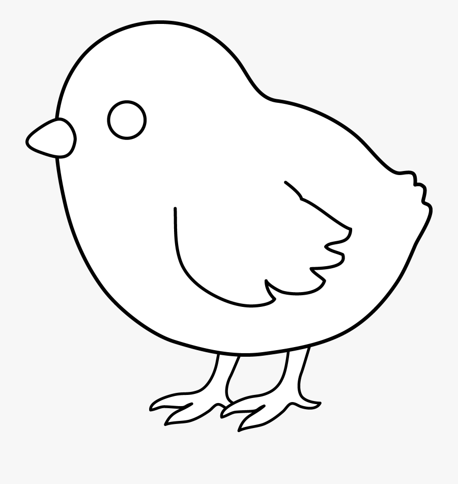 Chick - Clipart - Chicken Cartoon Clipart Black And White, Transparent Clipart