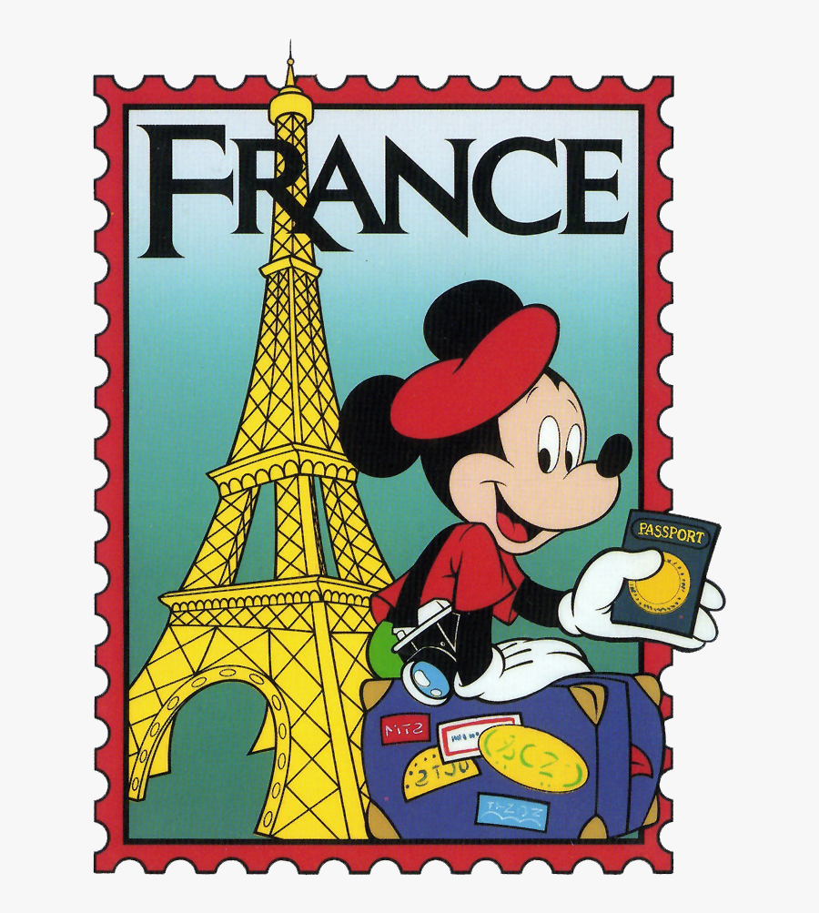 Epcot Mickey France Stamp Clip Art International Mickey - Mickey Around The World Epcot Stamps, Transparent Clipart