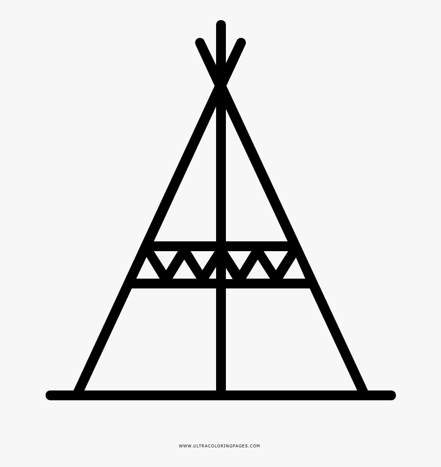 Indians Clipart Teepee - Black And White Indian Tent Coloring Pages, Transparent Clipart