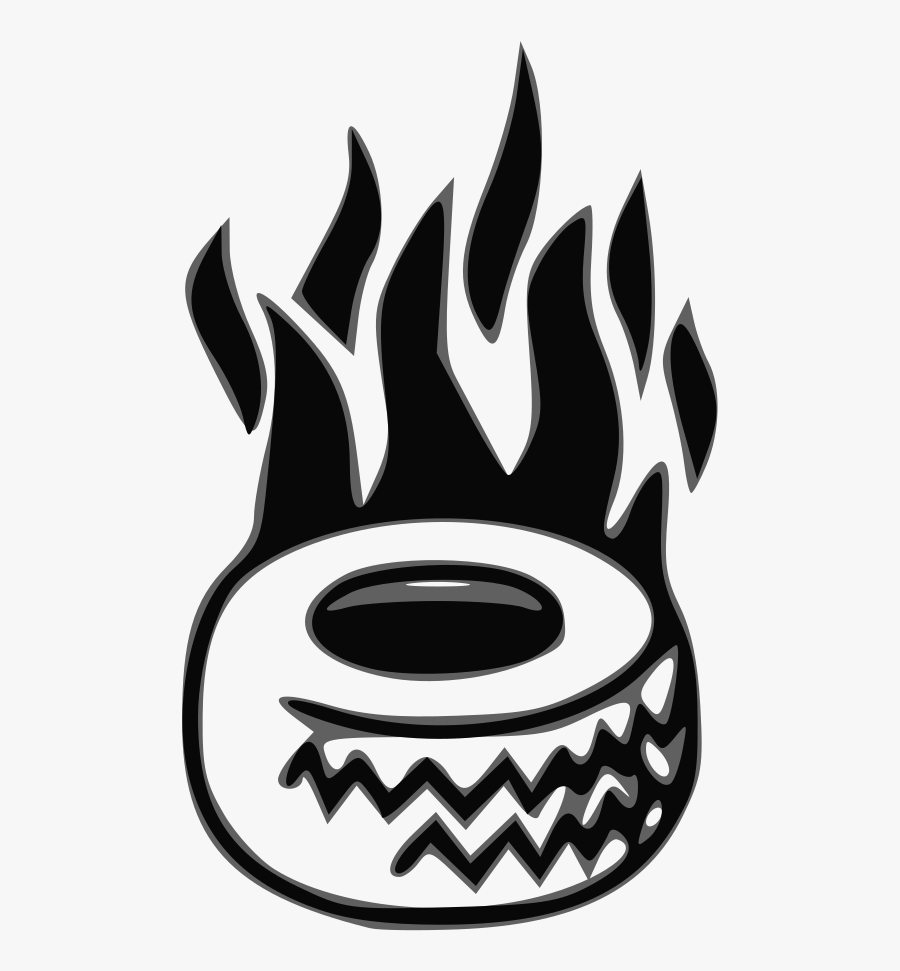 Tire On Fire Clipart Black And White, Transparent Clipart