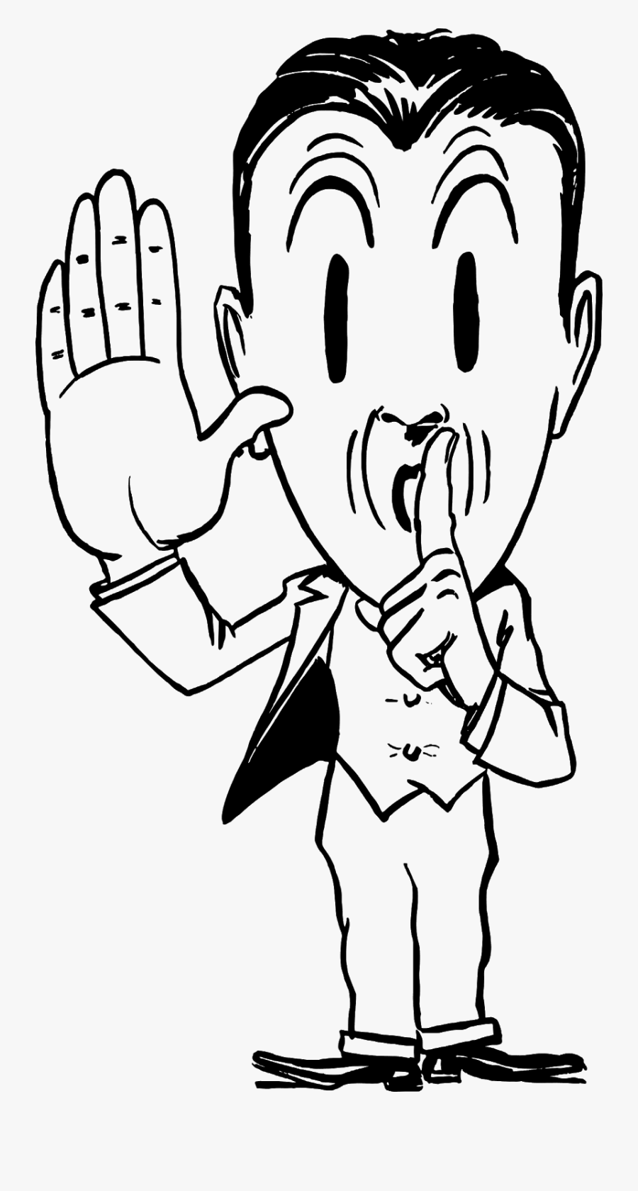 Shhhhh Man - Quiet Zone Clipart Black And White, Transparent Clipart