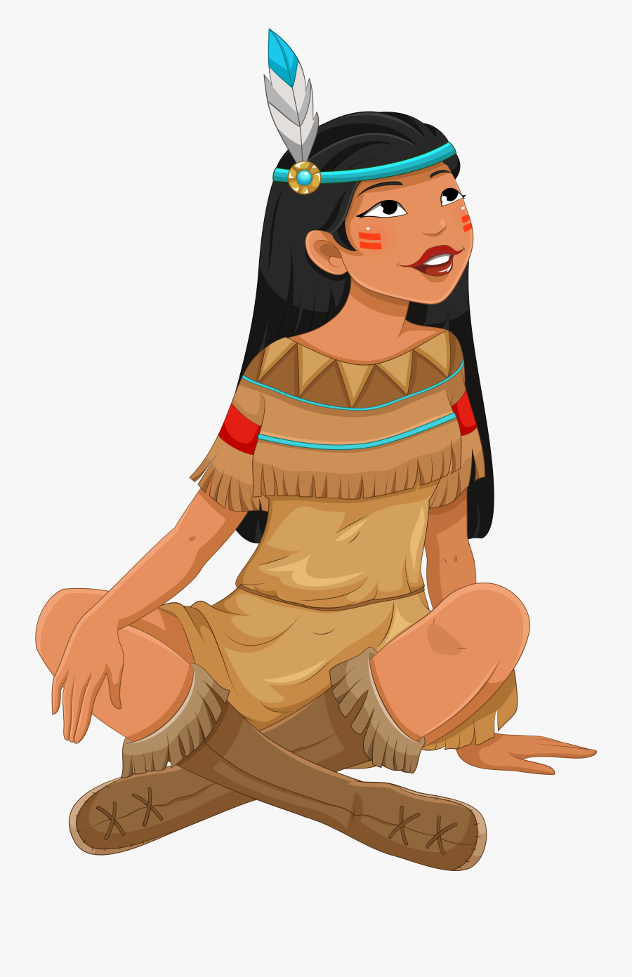 Transparent Native American Girl Png Clipart - Native American Girl Clipart, Transparent Clipart