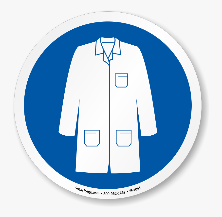 Wear Labcoat Symbol Sign - Lab Coat Safety Symbol, Transparent Clipart