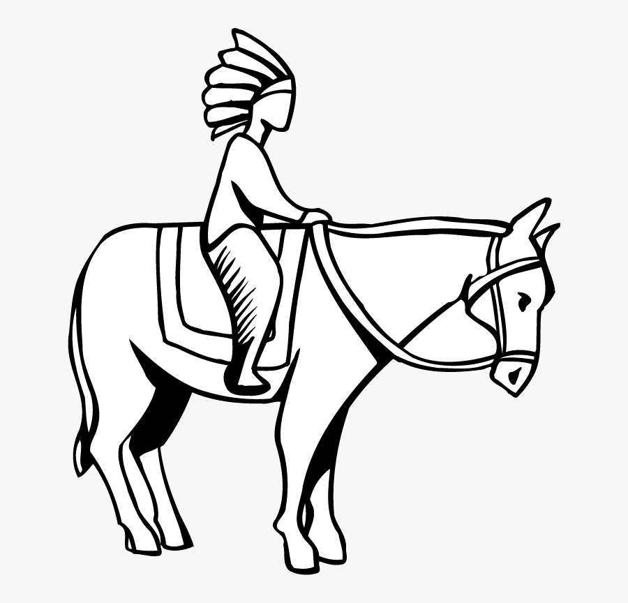 Native American Clipart Horse - Draw A Native American, Transparent Clipart