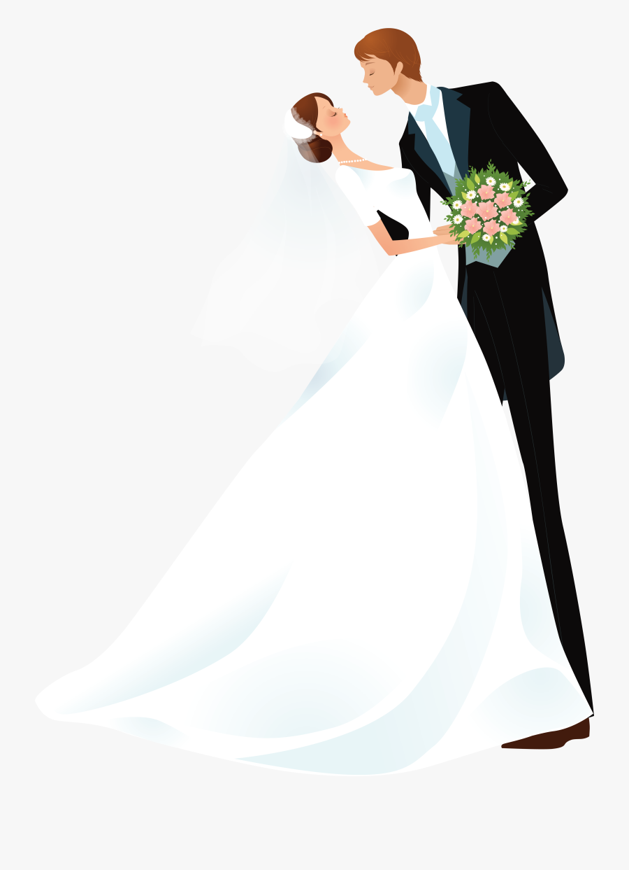 Bride And Groom Cartoon Images - Wedding Groom And Bride Cartoon, Transparent Clipart