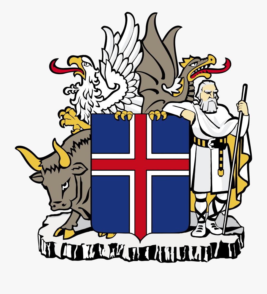 Coin Clipart Coat Arm - Iceland Crest, Transparent Clipart