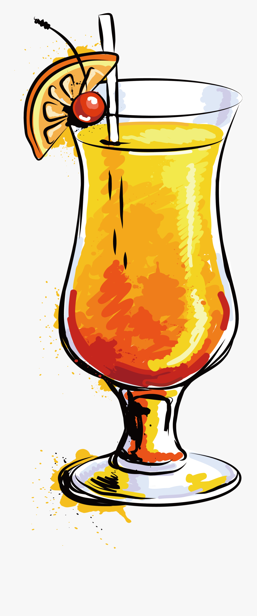 Cocktail Orange Juice Mojito Tequila Sunrise Cartoon Free Transparent Clipart Clipartkey