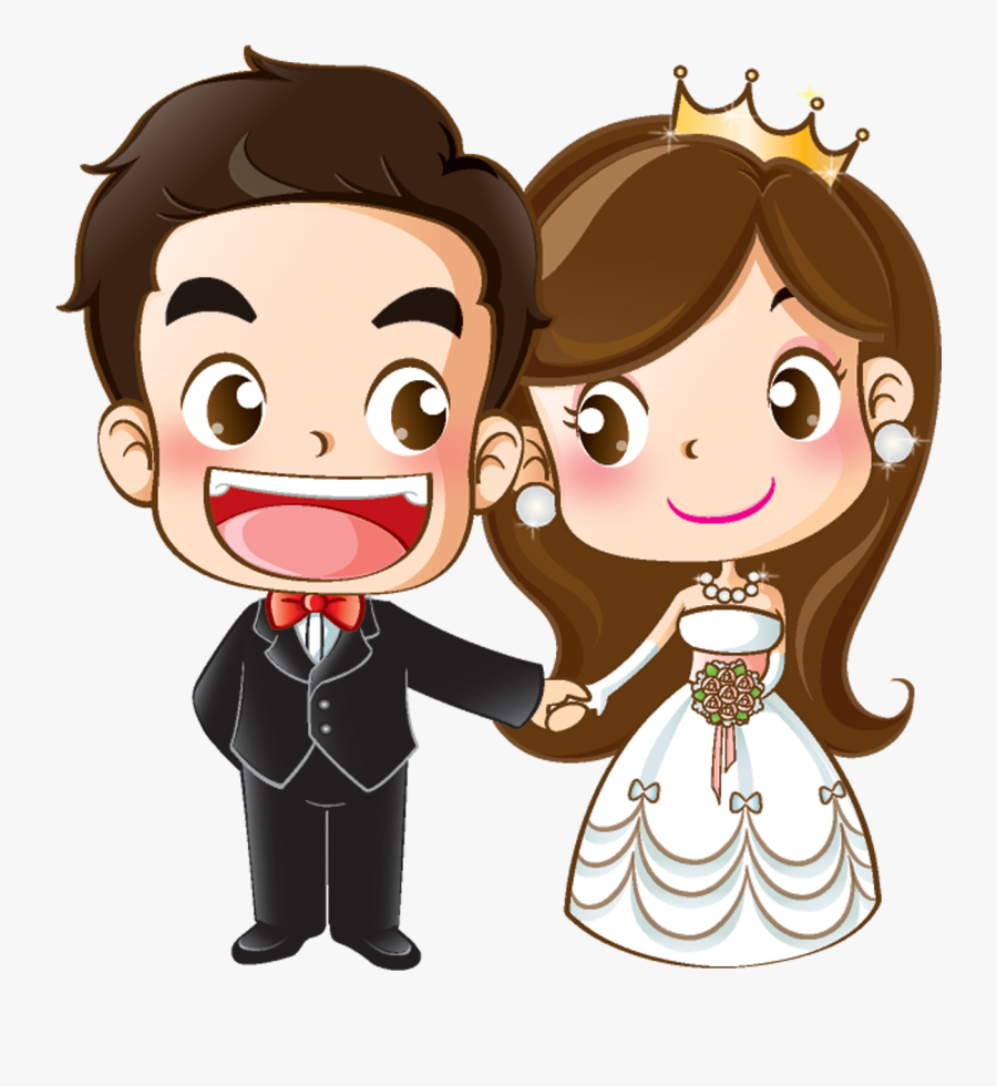 And Groom Wedding Cartoon Bride Marriage Invitation - Wedding Cartoon, Transparent Clipart
