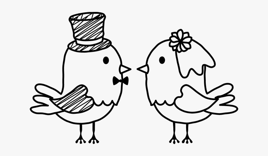 Bird Bride And Groom Cartoon, Transparent Clipart