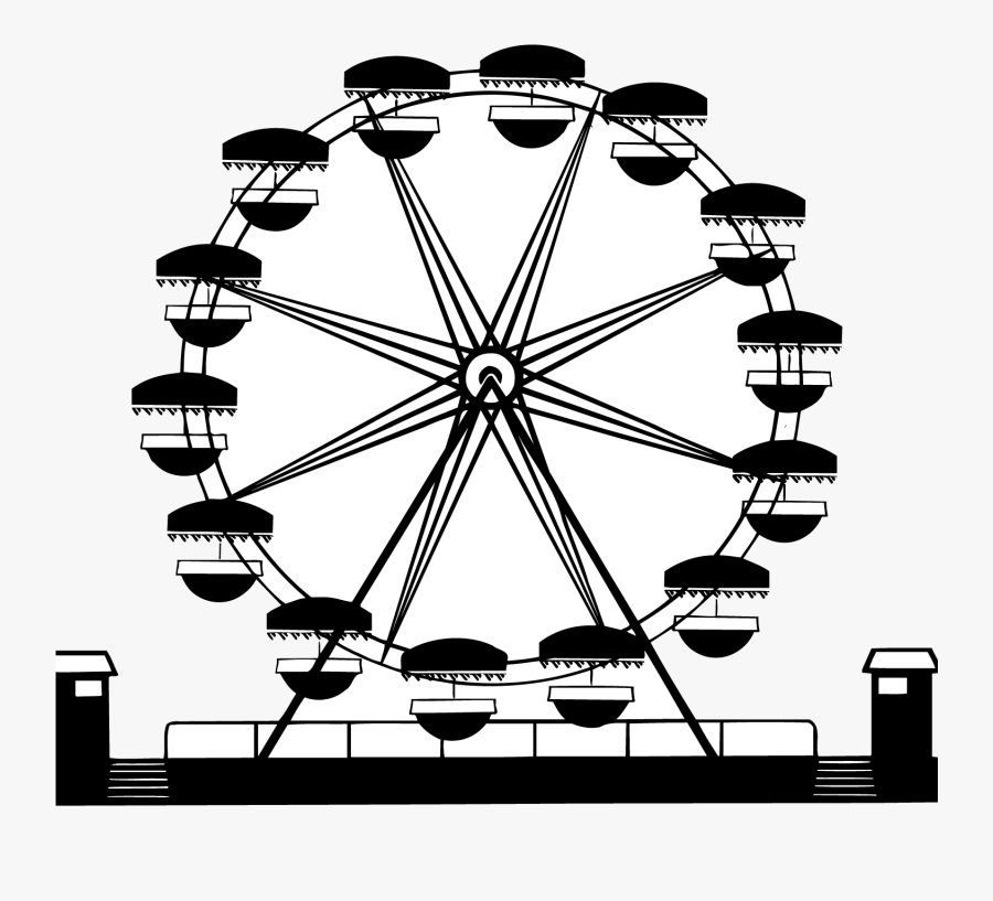 #ferris #wheel #wagon #round #circle #ride #play #zone - Transparent Ferris Wheel Silhouette Png, Transparent Clipart