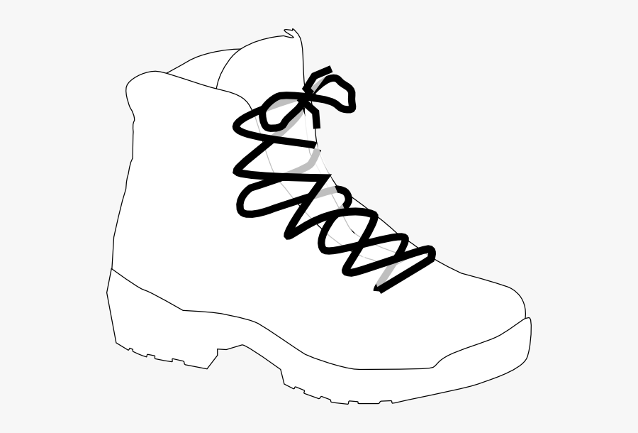 Clip Art White Boot - Hiking Boots Clipart Black And White, Transparent Clipart