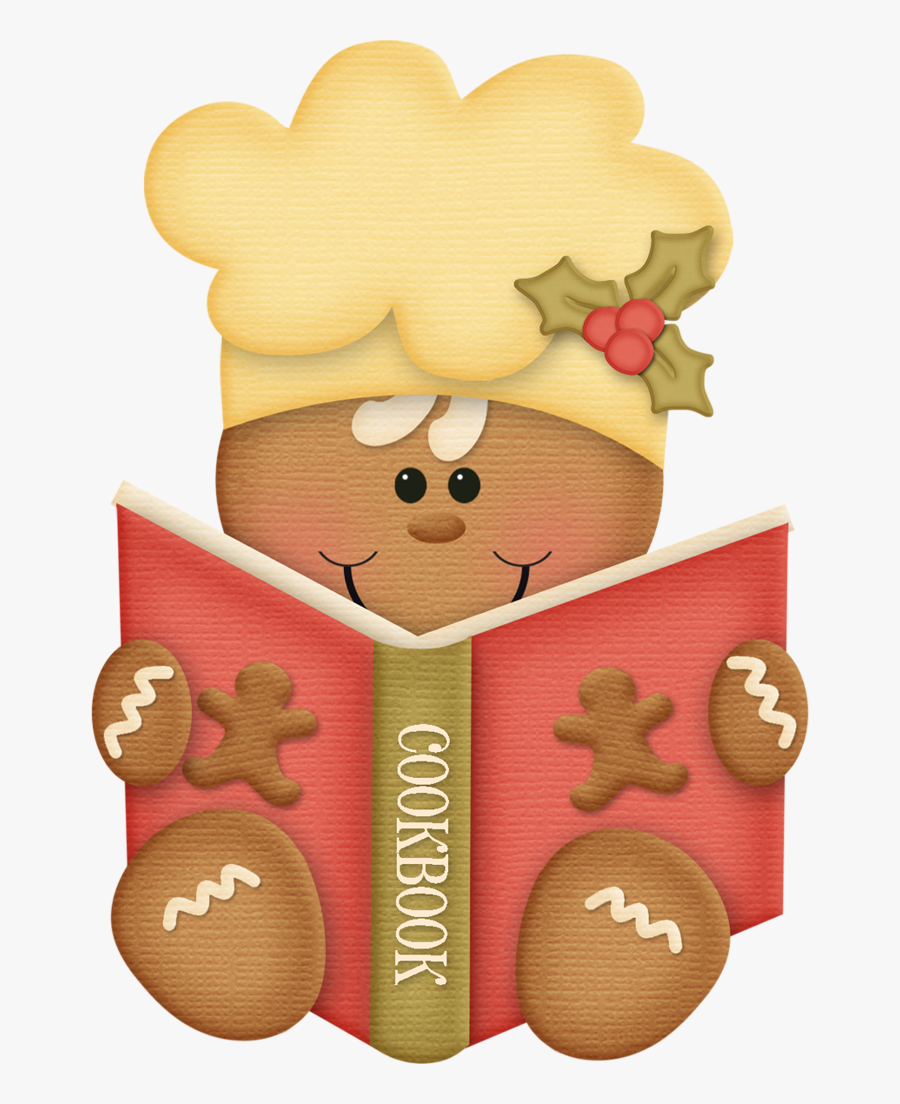 Gingerbread Man With Cookbook - Imagenes De Galleta De Jengibre Navideñas, Transparent Clipart