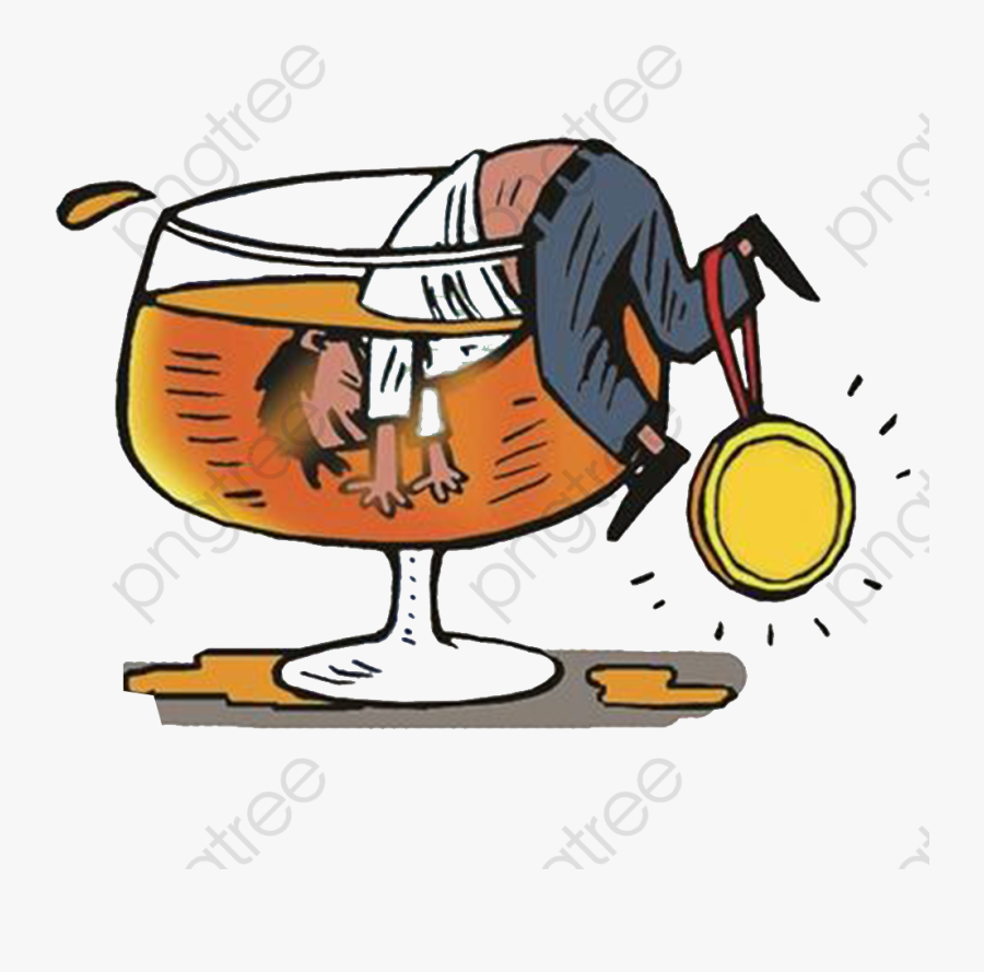 Drink Clipart Smoking - Alcohol Dependence Syndrome Cartoon, Transparent Clipart