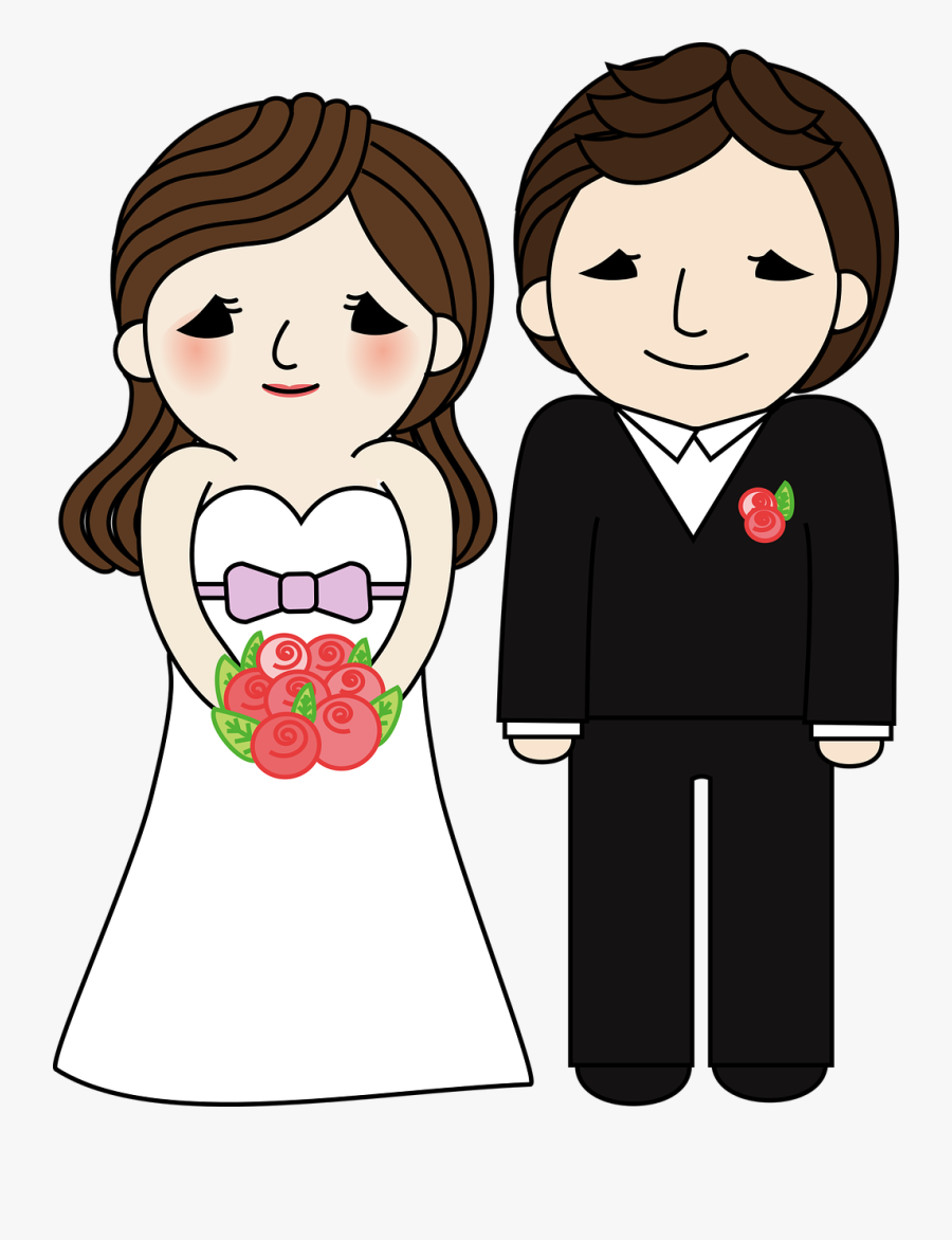 Clipart Black And White Bride And Groom Clipart Free - Clipart Black And White To Marry, Transparent Clipart