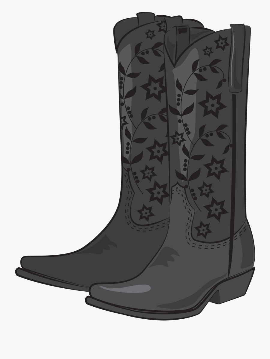 Transparent Ladies Shoes Png - Black Cowboy Boots Clipart, Transparent Clipart