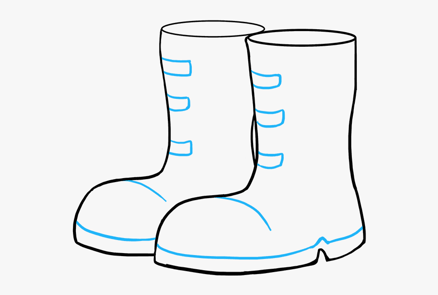 How To Draw Boots - Easy Rain Boots To Draw, Transparent Clipart