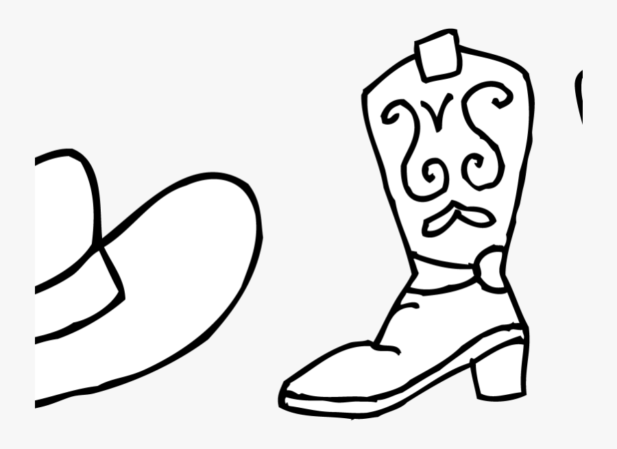 Cowboy Boots Clipart - Cowboy Cliparts Black And White, Transparent Clipart