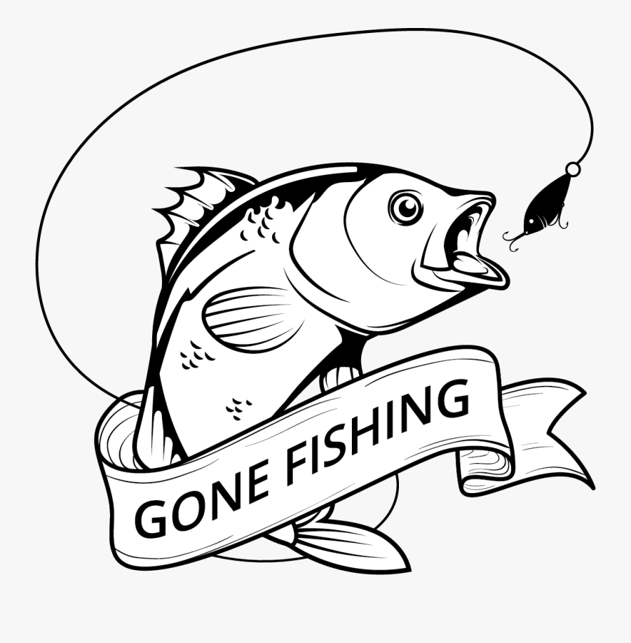 Gone Fishing Line Art , Free Transparent Clipart - ClipartKey