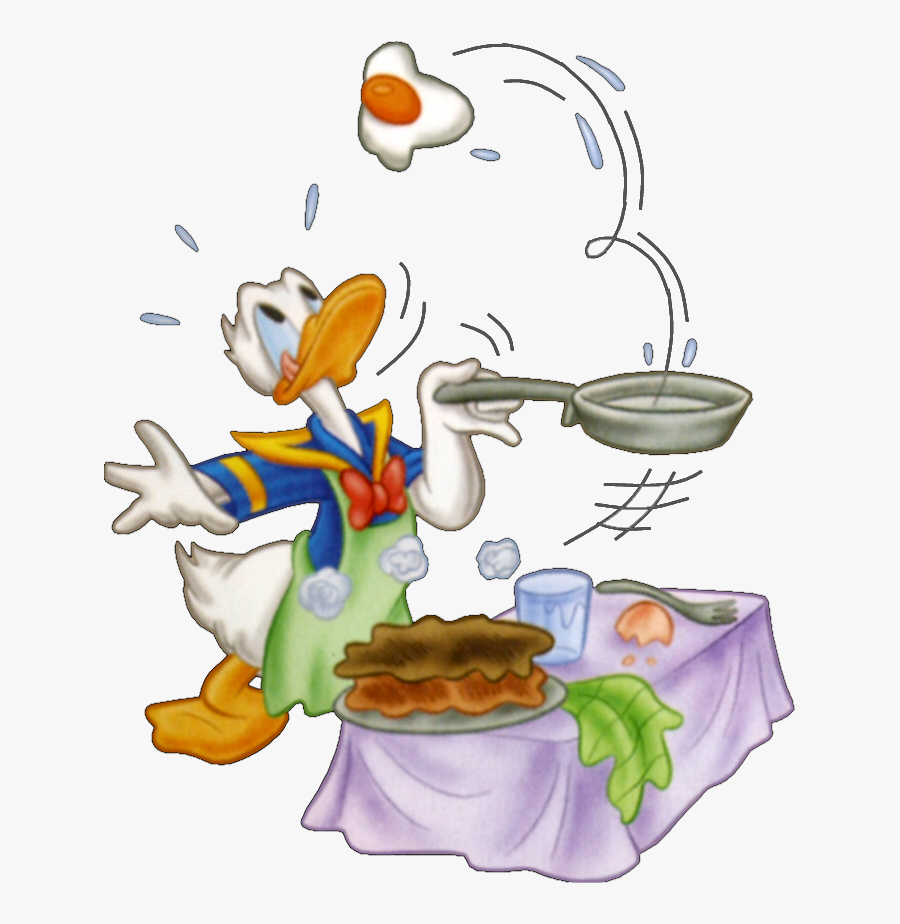 Donald Cook Breakfast - Donald Duck Cooking Breakfast, Transparent Clipart