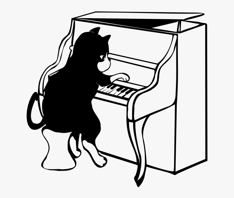 Upright Piano Cliparts 21, Buy Clip Art - Piano Jazz Cat, Transparent Clipart