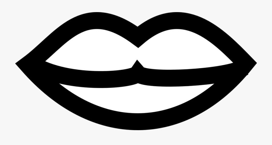 Simple Lips - Lips Clipart Black And White Png, Transparent Clipart