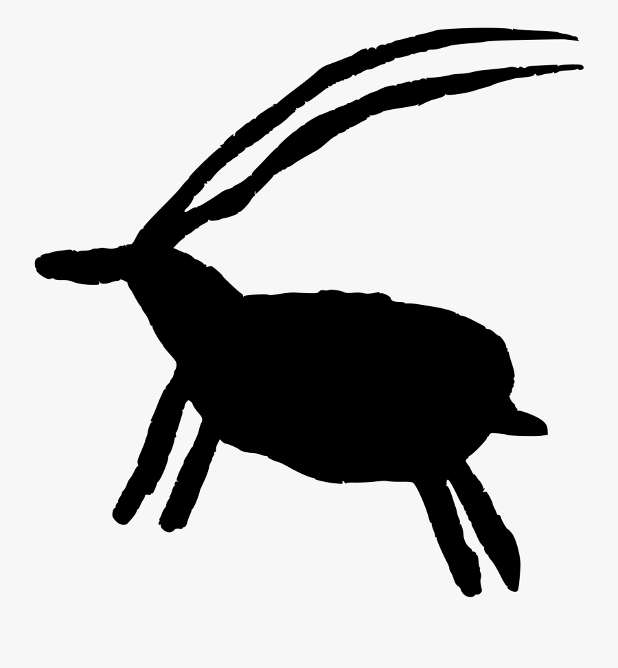 Rock Art Goat - Cave Painting Png, Transparent Clipart