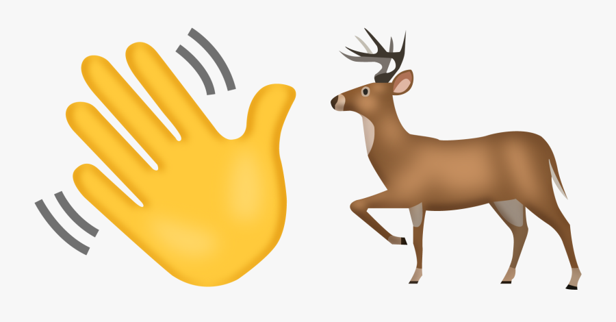 Antler Clipart Deer Blind - Waving Hand Emoji Ios, Transparent Clipart