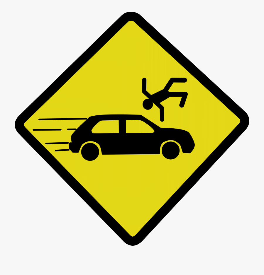 Transparent Car Crashes Clipart - Car Hitting Person Sign, Transparent Clipart