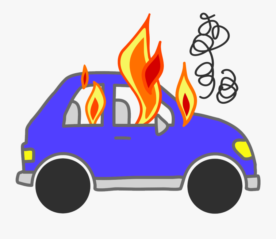 Transparent Pink Car Png - Car In Fire Clipart Png, Transparent Clipart