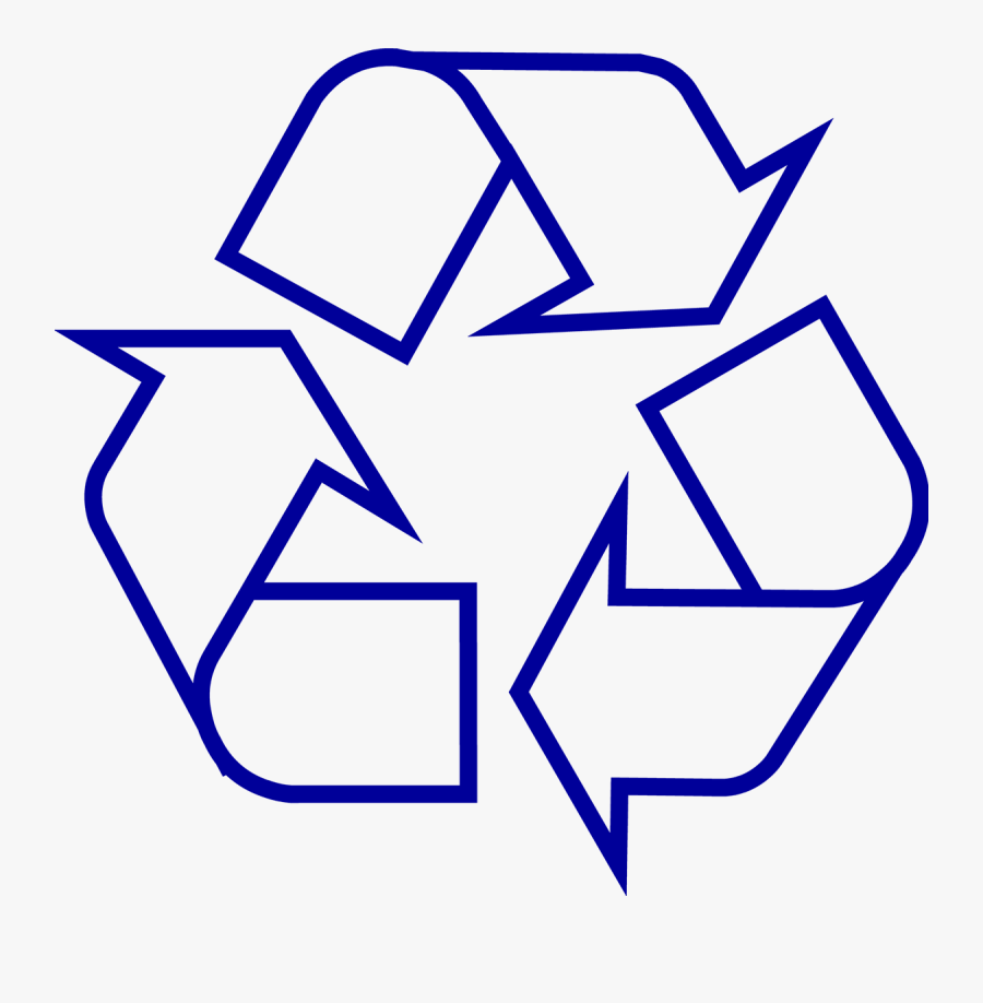 Recycling Symbol Icon Outline Dark Blue - Recycle Symbol Black And White, Transparent Clipart