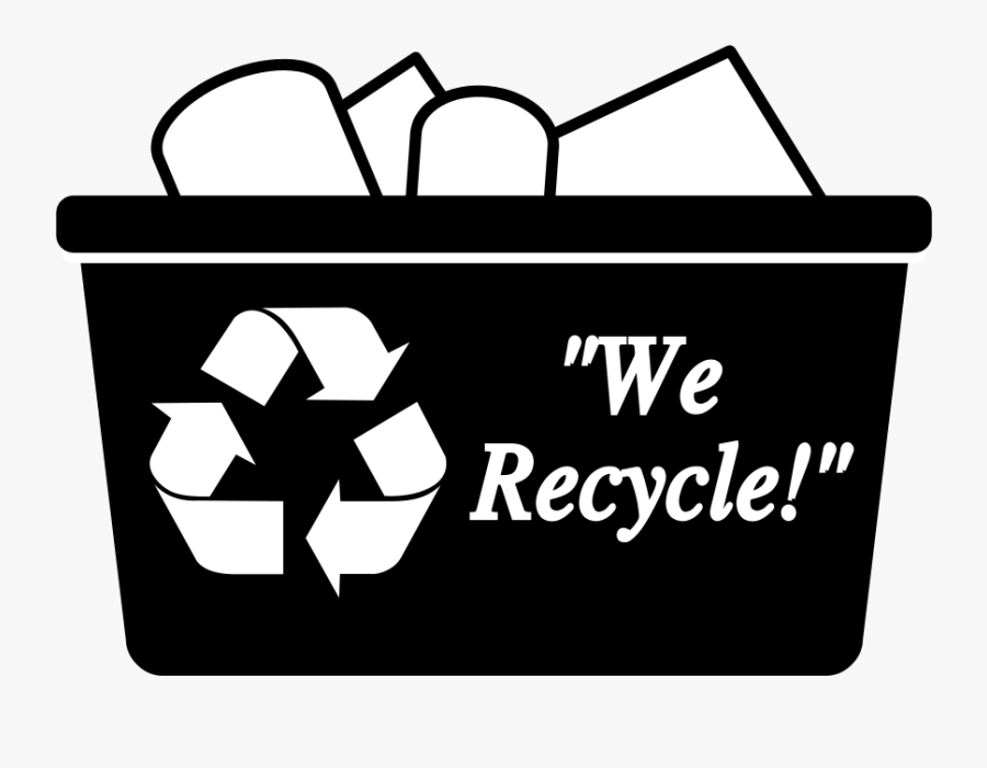 Recycling Bin Simple - Black And White Recycle Bins, Transparent Clipart