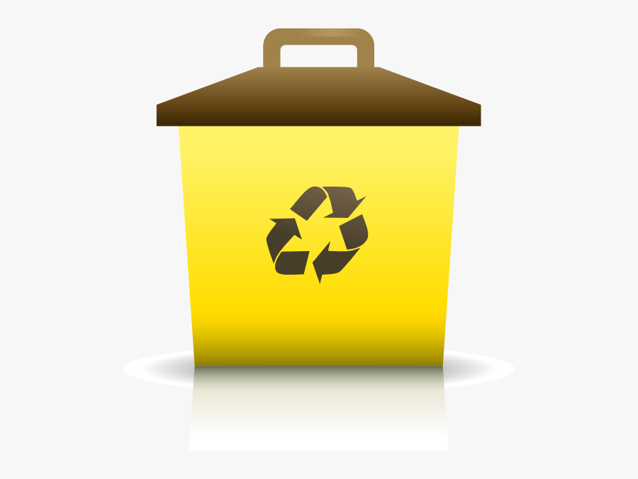 Recycling Container Clip Art - Yellow Recycle Bin Png, Transparent Clipart