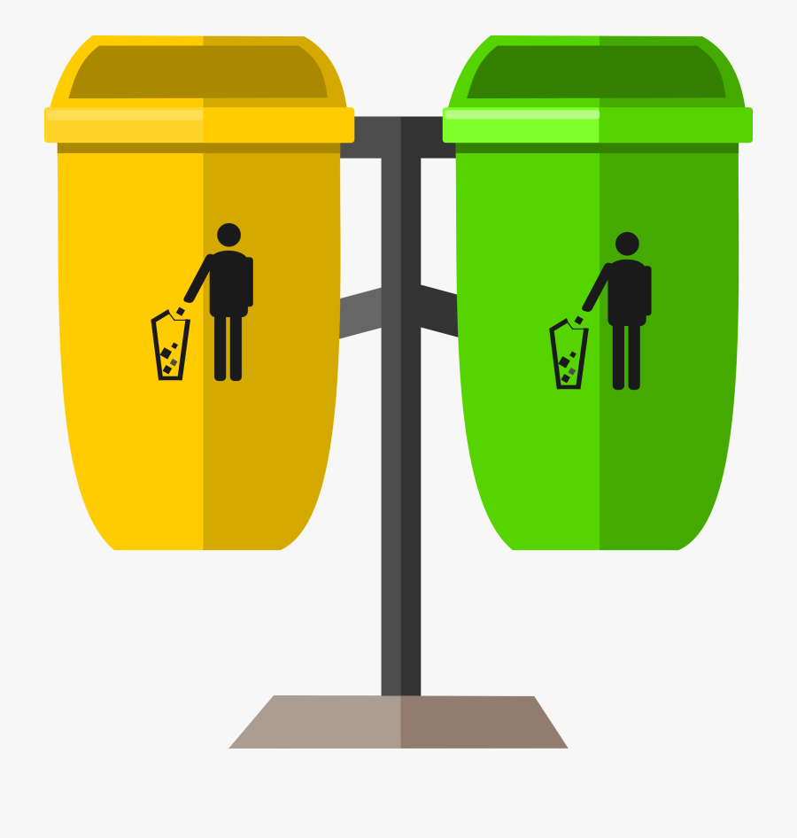 Yellow Clipart Recycle Bin - ถัง ขยะ การ์ตูน Png, Transparent Clipart