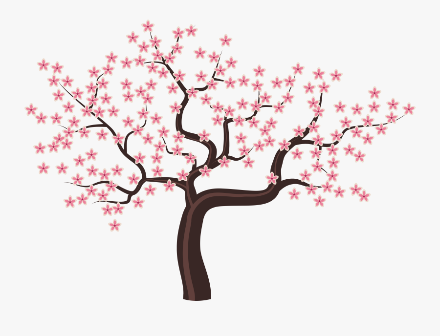 Tree With Flowers Png Clipart Image - Gambar Bunga Sakura Kartun, Transparent Clipart