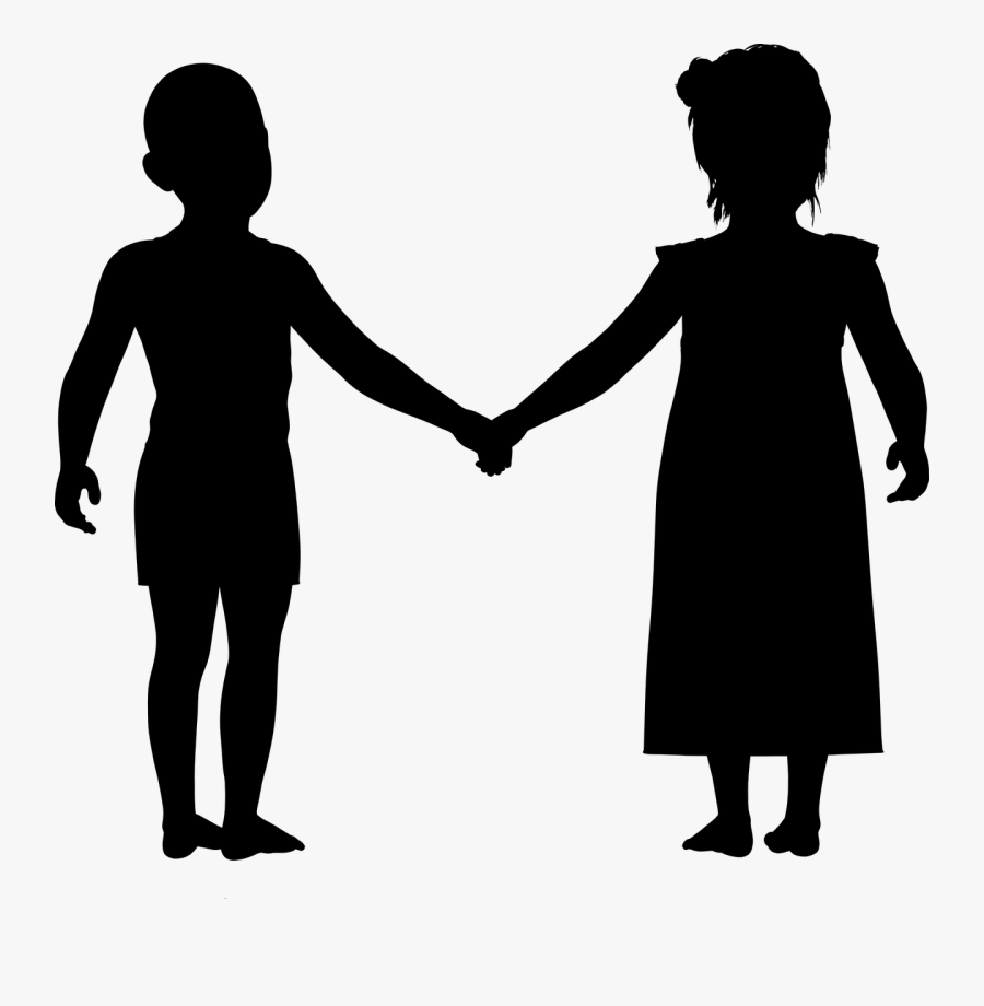 Little Boy And Girl Holding Hands Silhouette - Boy And Girl Silhouette ...