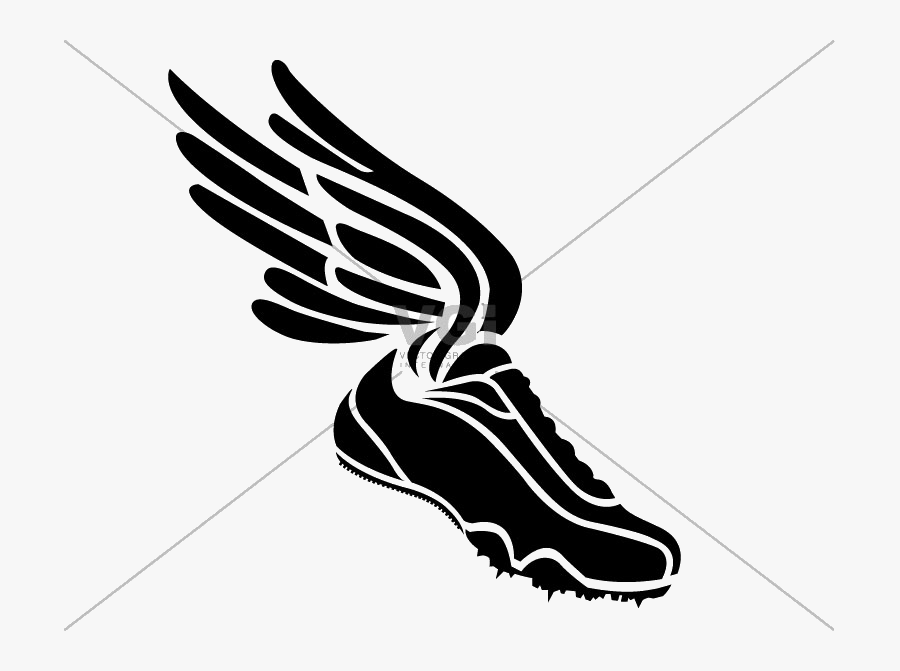 Track Shoe Free Silhouette Clip Art On Transparent - Track Spikes ...