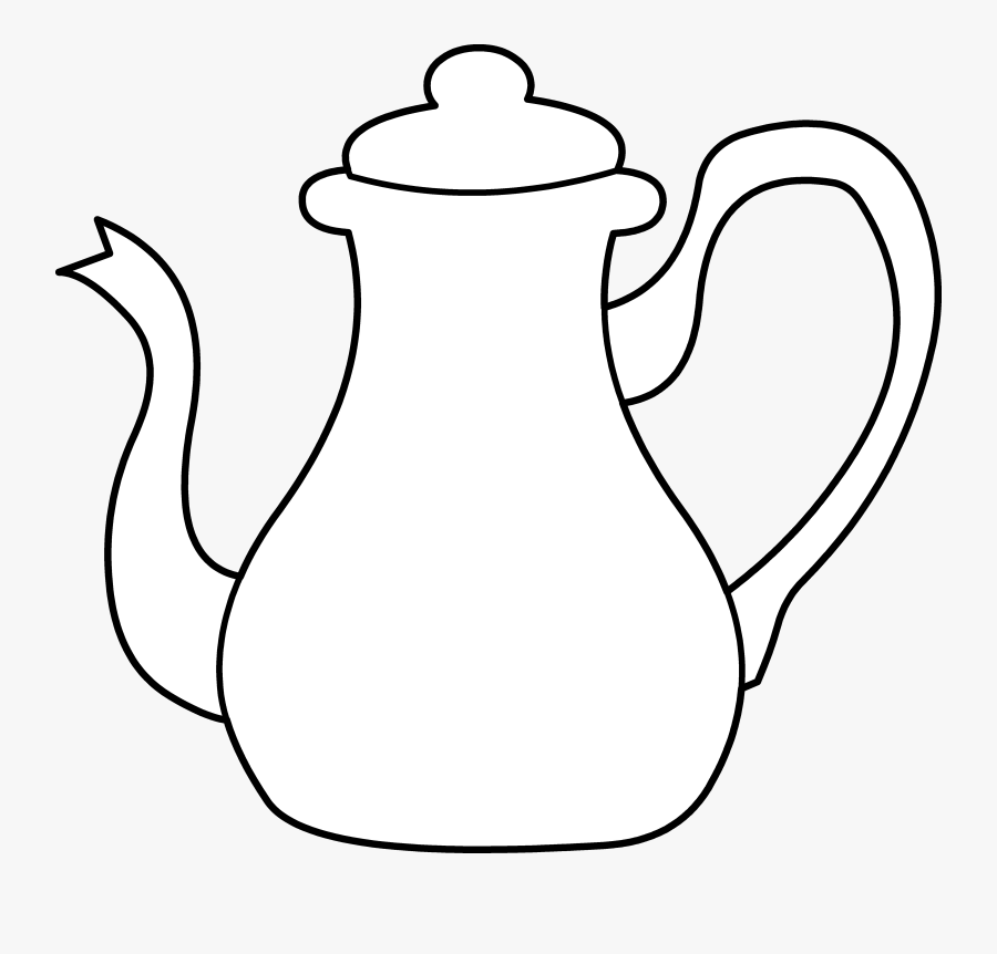 Teapot And Cup Colouring Pages - White Teapot Clipart, Transparent Clipart