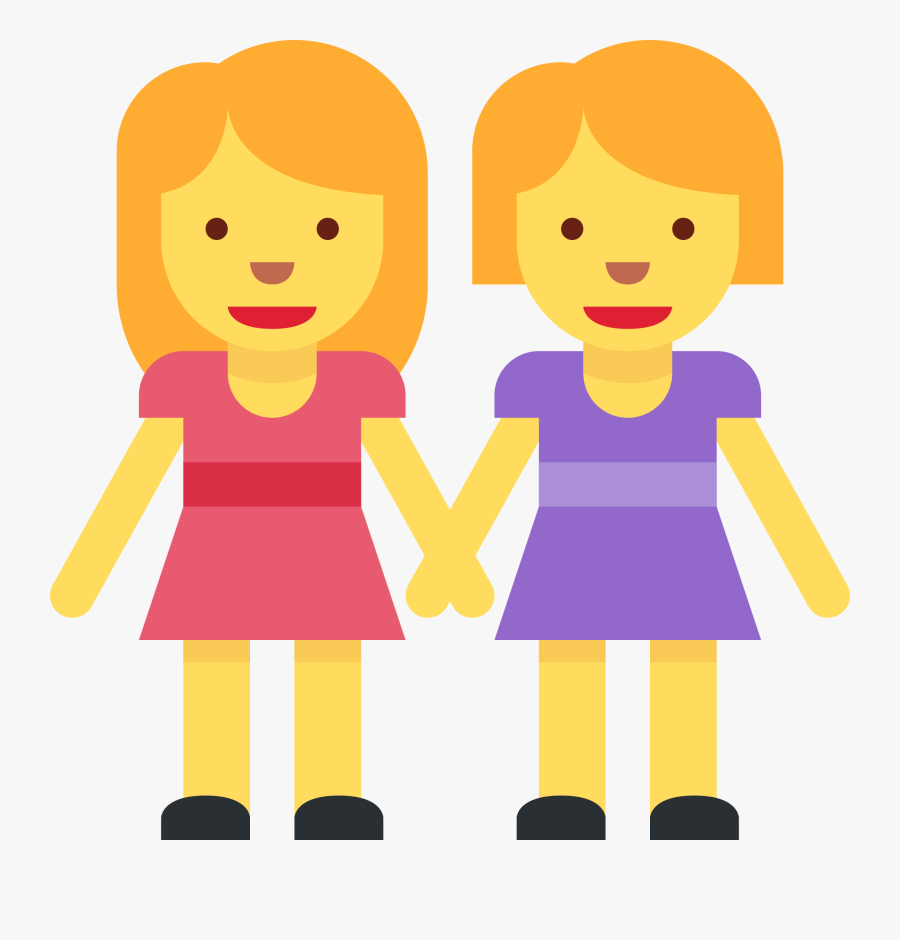Banner Download Sticker Timeline Women By - Girls Holding Hands Emoji, Transparent Clipart