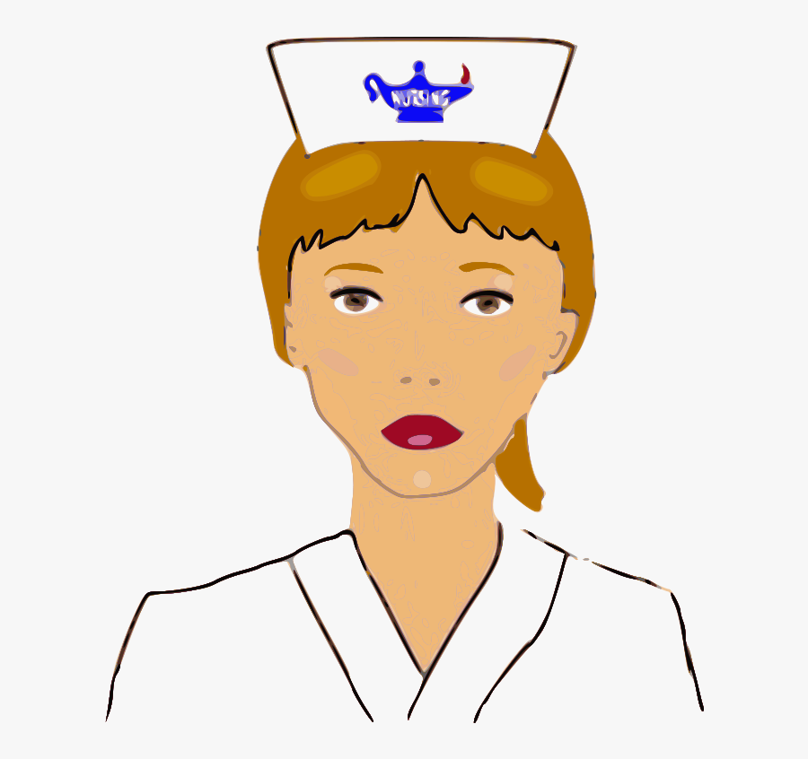 Nursing Cap - Outline Of A Nurse, Transparent Clipart